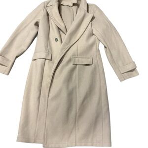 SHEIN Classic Cream Pea Coat